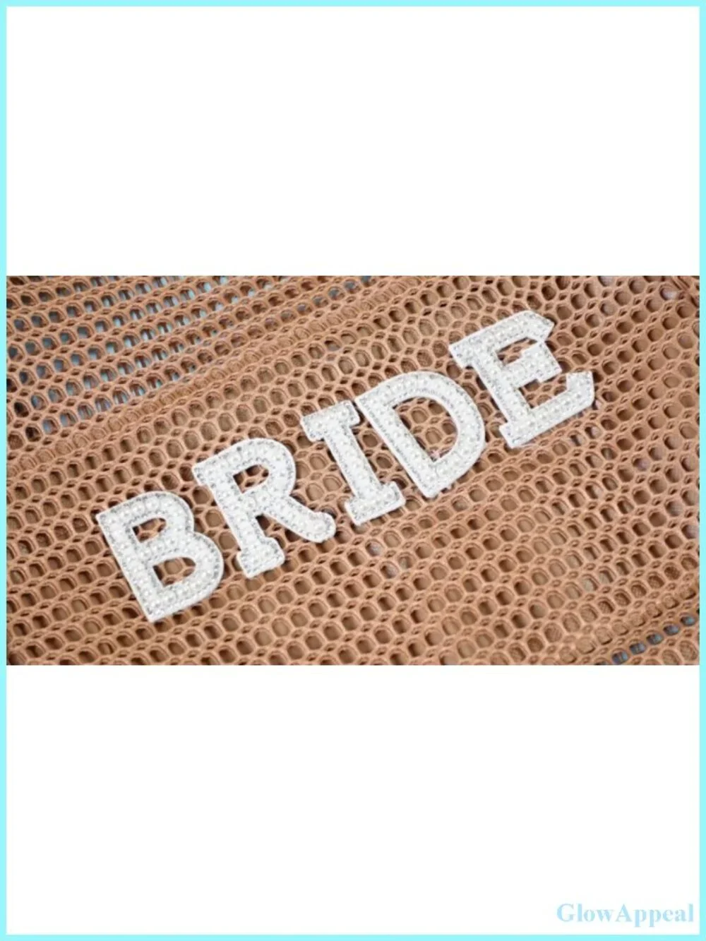 Bride Mesh Tote with Pearl Embellishment Nylon Wedding Beach Bag